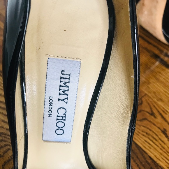 Jimmy Choo black patent leather peep toe 38 - Picture 5 of 6